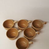 Set of 6 tea cups, Grès Village France CNP