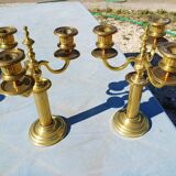 Pair of 3 Branch Brass Candelabra