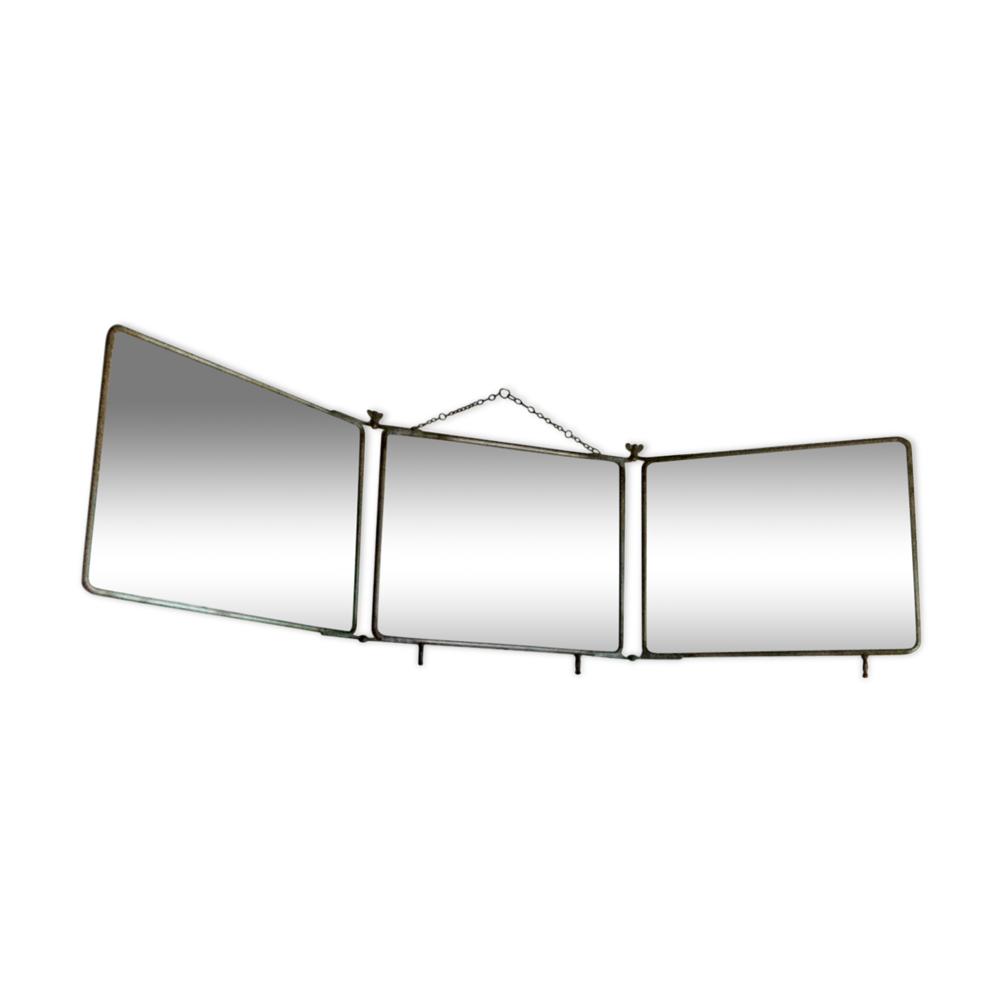 Triptych barber mirror 104x27 cm