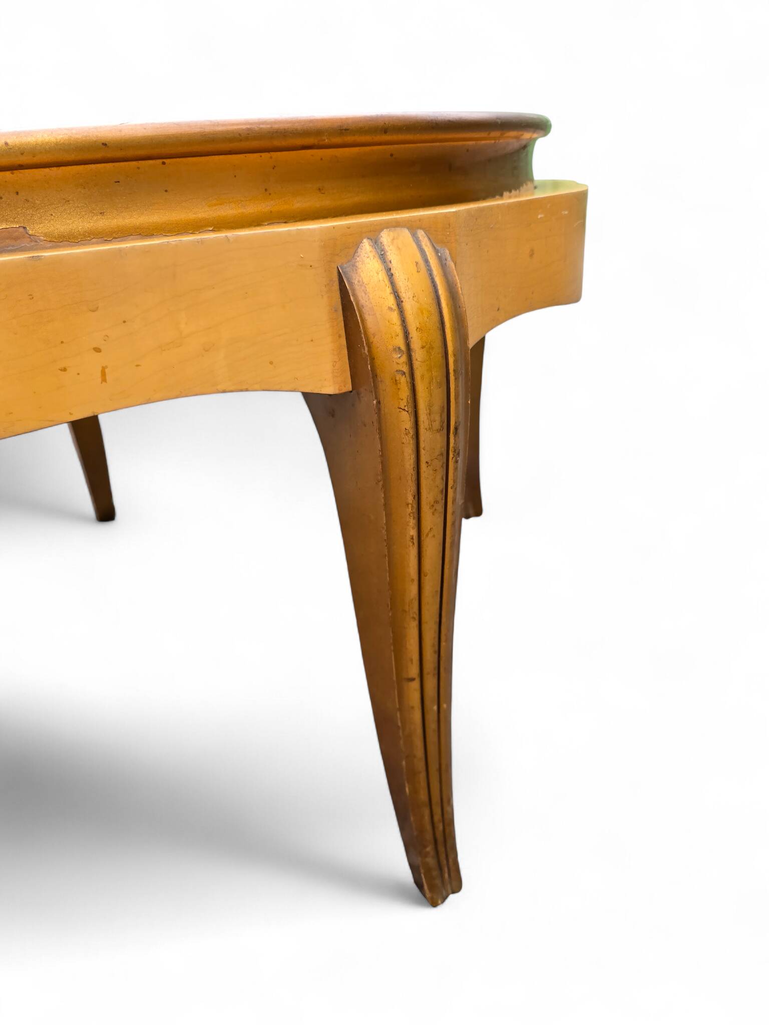 Louis XV round coffee table with removable glass top