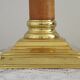 Tall French Mid Century Table Lamp Square Base With Beige and Gold Shade