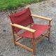 Fauteuil safari en hêtre et toile coton