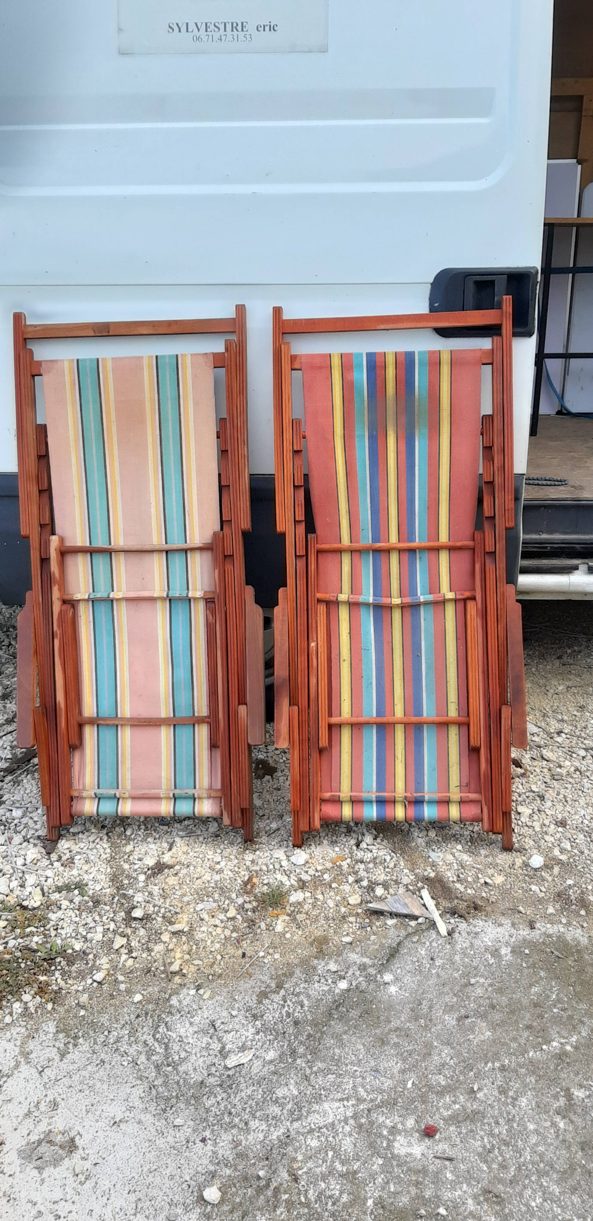 Pair of vintage long chairs