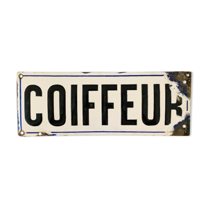 Plaque émaillée « coiffeur »