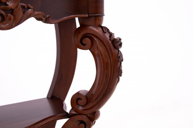 Mahogany console with marble top, France, circa 1880. After renovation.