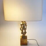 Desk lamp in gilded bronze by Papineau, 1970s
