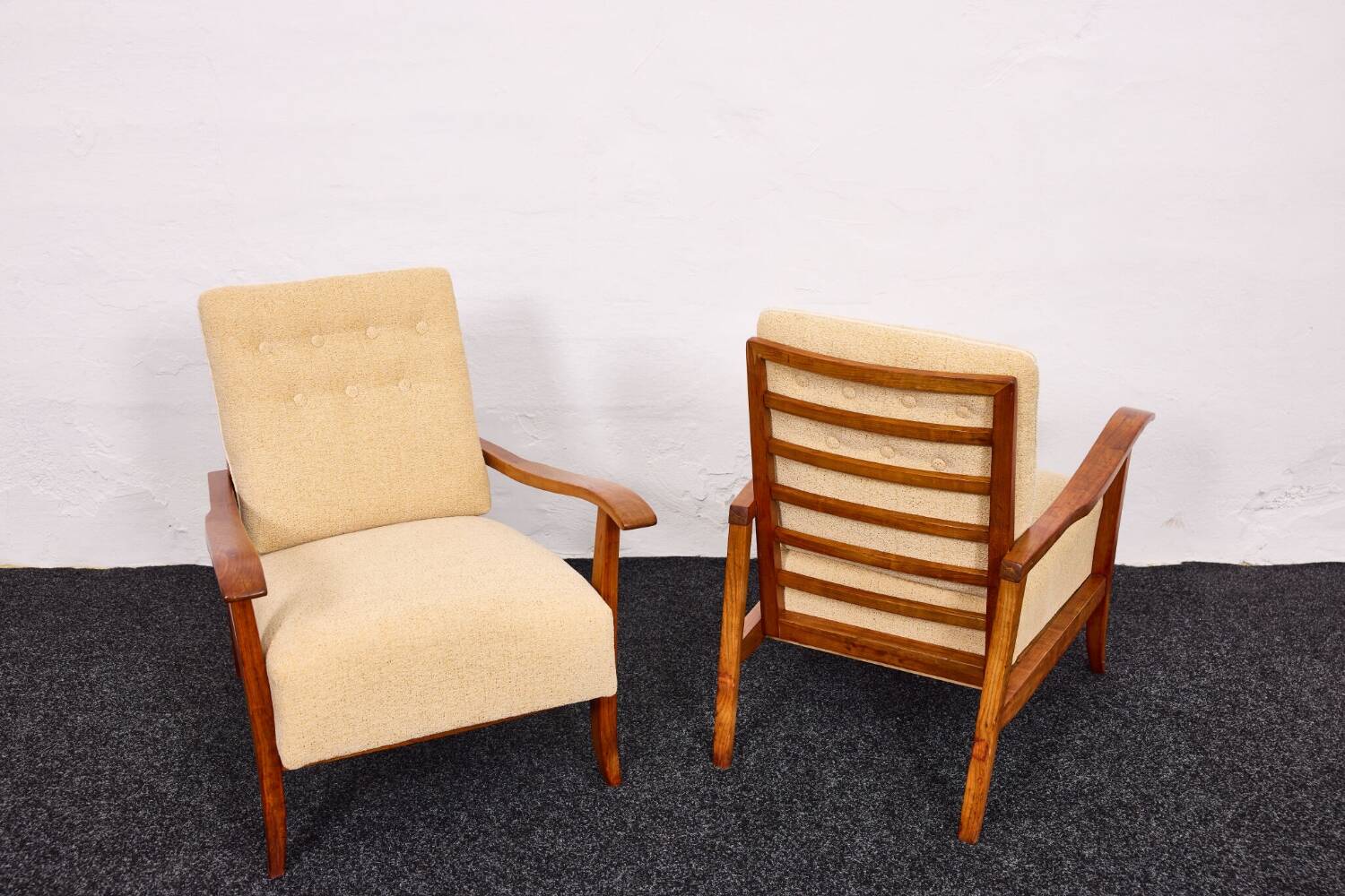 Paire de fauteuils vintage – Attributés à Károly Nagy, Hongrie, années 1940