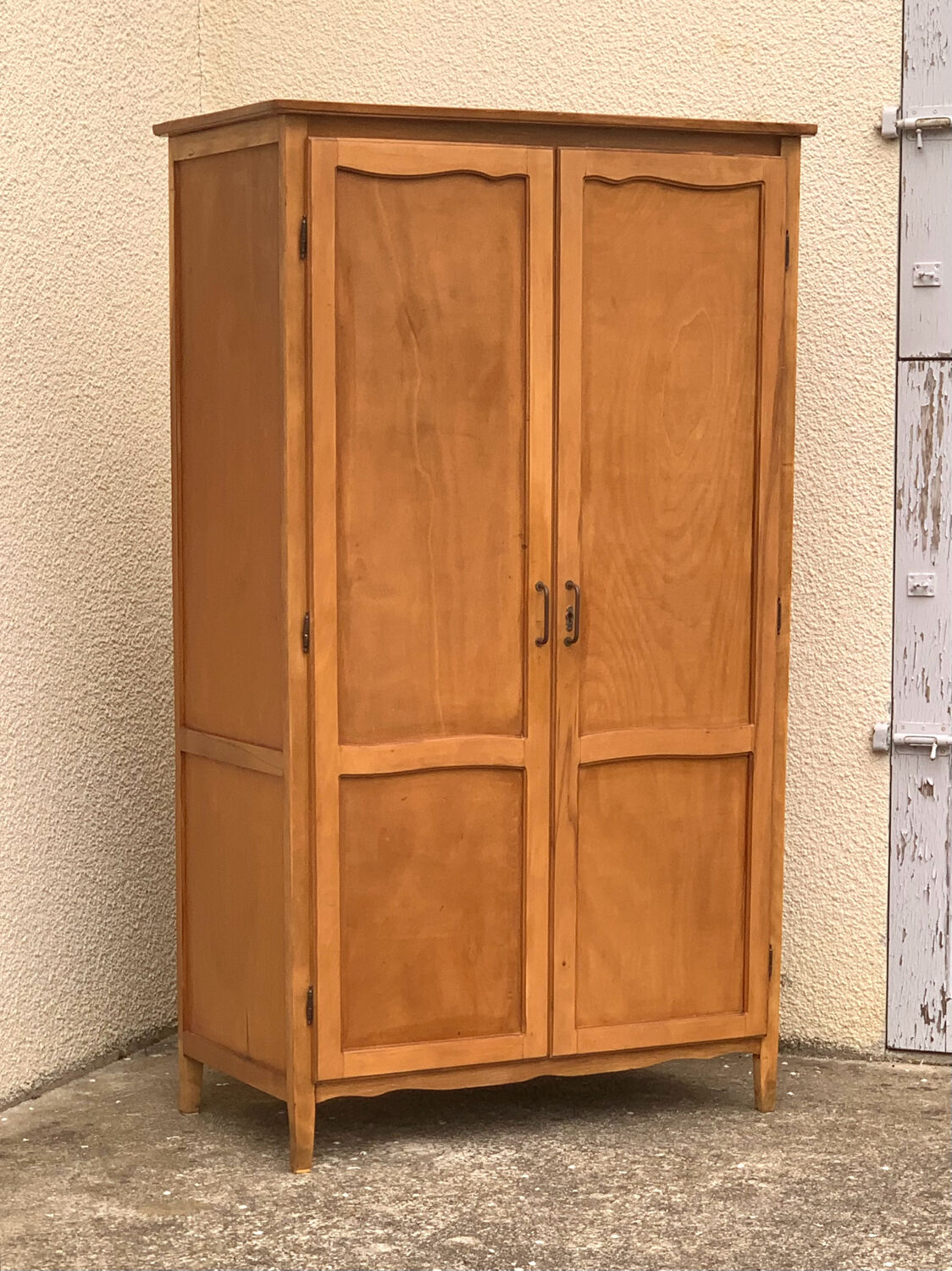 Parisian wardrobe vintage beech 1970