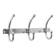 Vintage chrome wall coat rack with 3 double hooks, modernist design.
