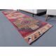 Vintage Turkish Hand-Knotted Wool Cotton Pink Runner Rug 94x358