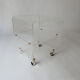 side table on wheels in plexiglass designed by David Lange 1970