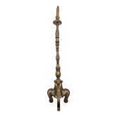 Carved and gilded wooden torchère floor lamp