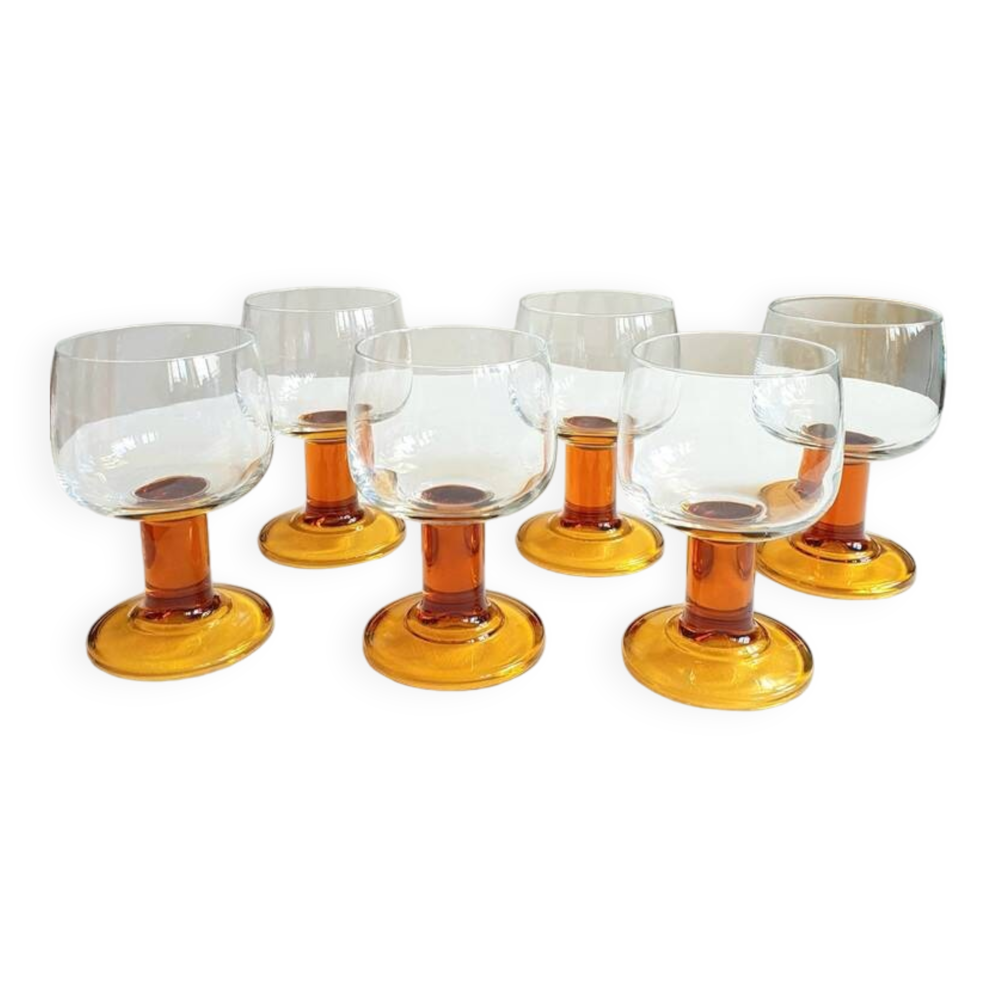 70's Amber Wine Glasses