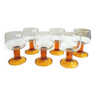 70's Amber Wine Glasses
