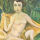 Painting on Art Deco isorel "Les Baigneuses"