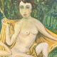 Painting on Art Deco isorel "Les Baigneuses"