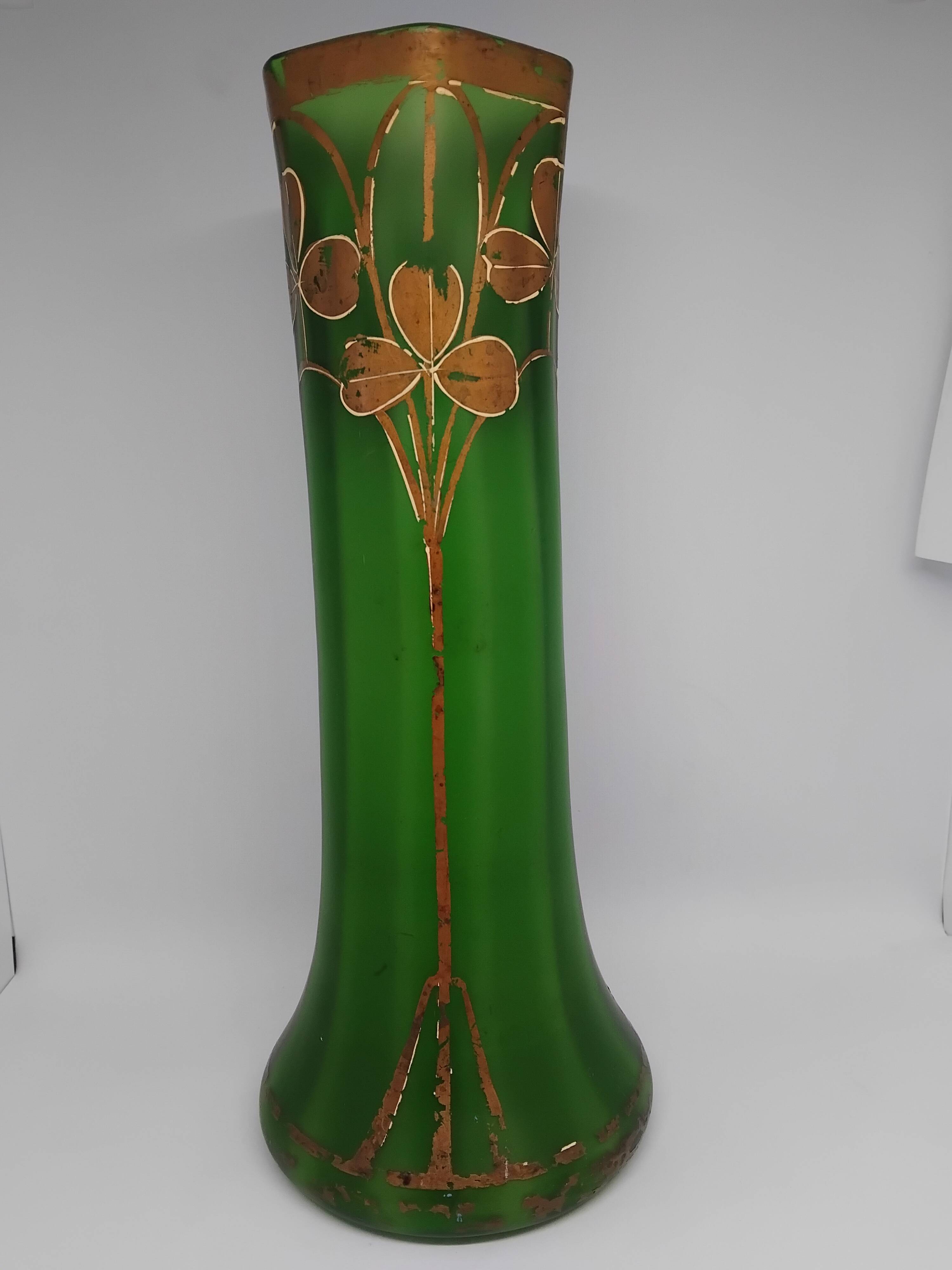 Grand vase Legras. Forme tube dit « Fontainebleau ». Art nouveau. Début XX