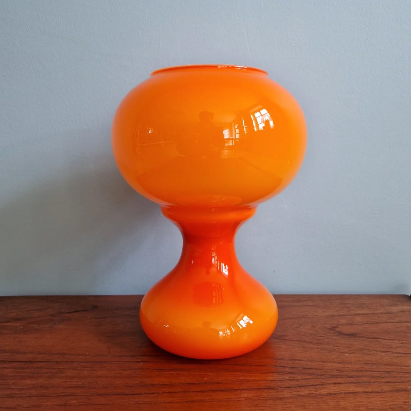 Space Age table lamp in orange glass, Massive, 1960