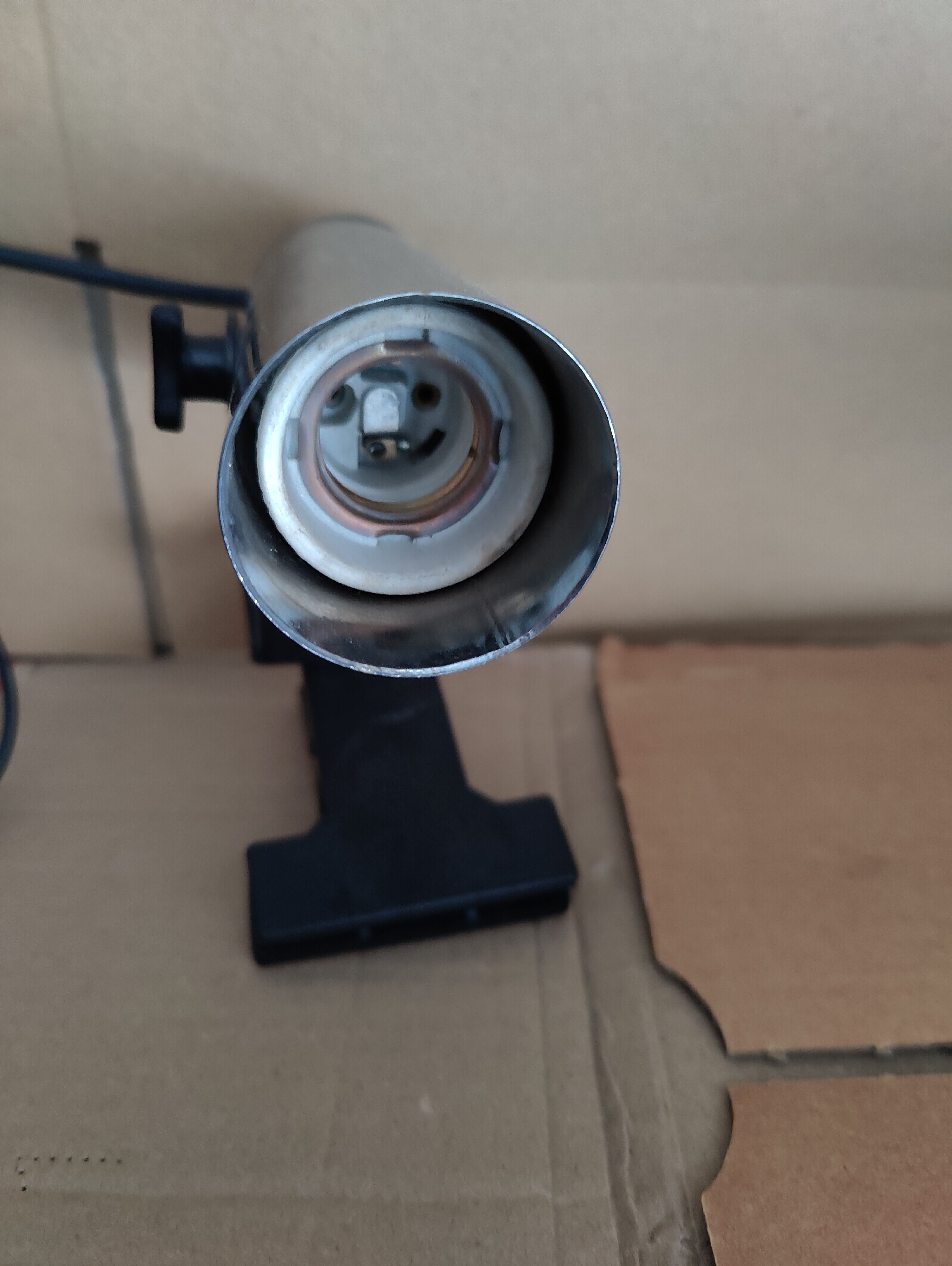 Chrome clamp spotlight from the 80s by Targetti.