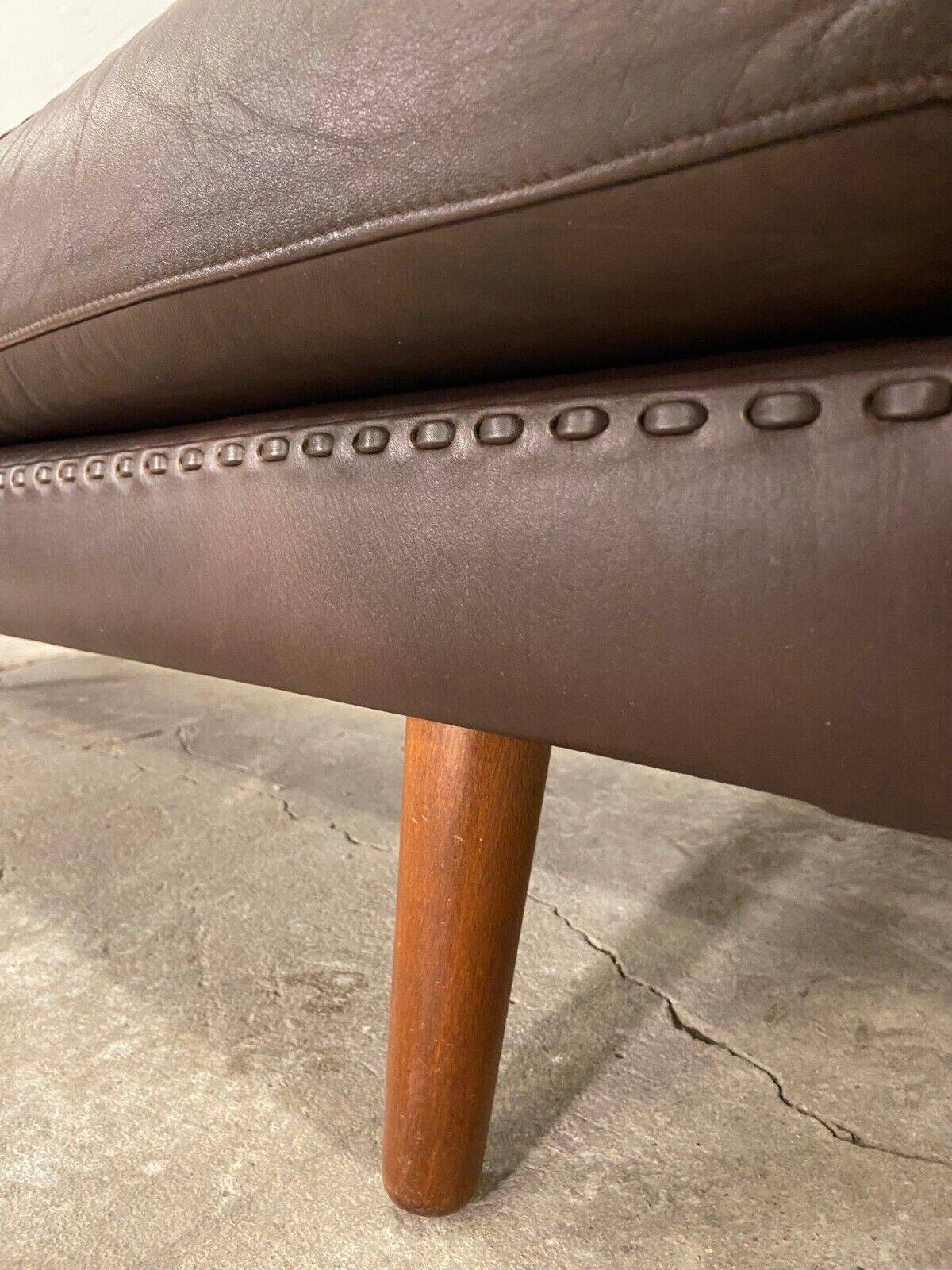 Vintage Danish mid-century retro Aage Christiansen (Matador) leather sofa 60s