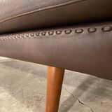 Vintage Danish mid-century retro Aage Christiansen (Matador) leather sofa 60s