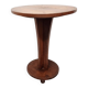 Round Beechwood Side Table With Carving, 1950s