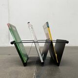 Postmodern Italian metal magazine rack, 1980s