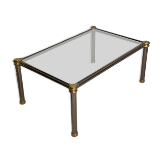 Metal and glass coffee table