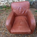 Pair of leather club chairs