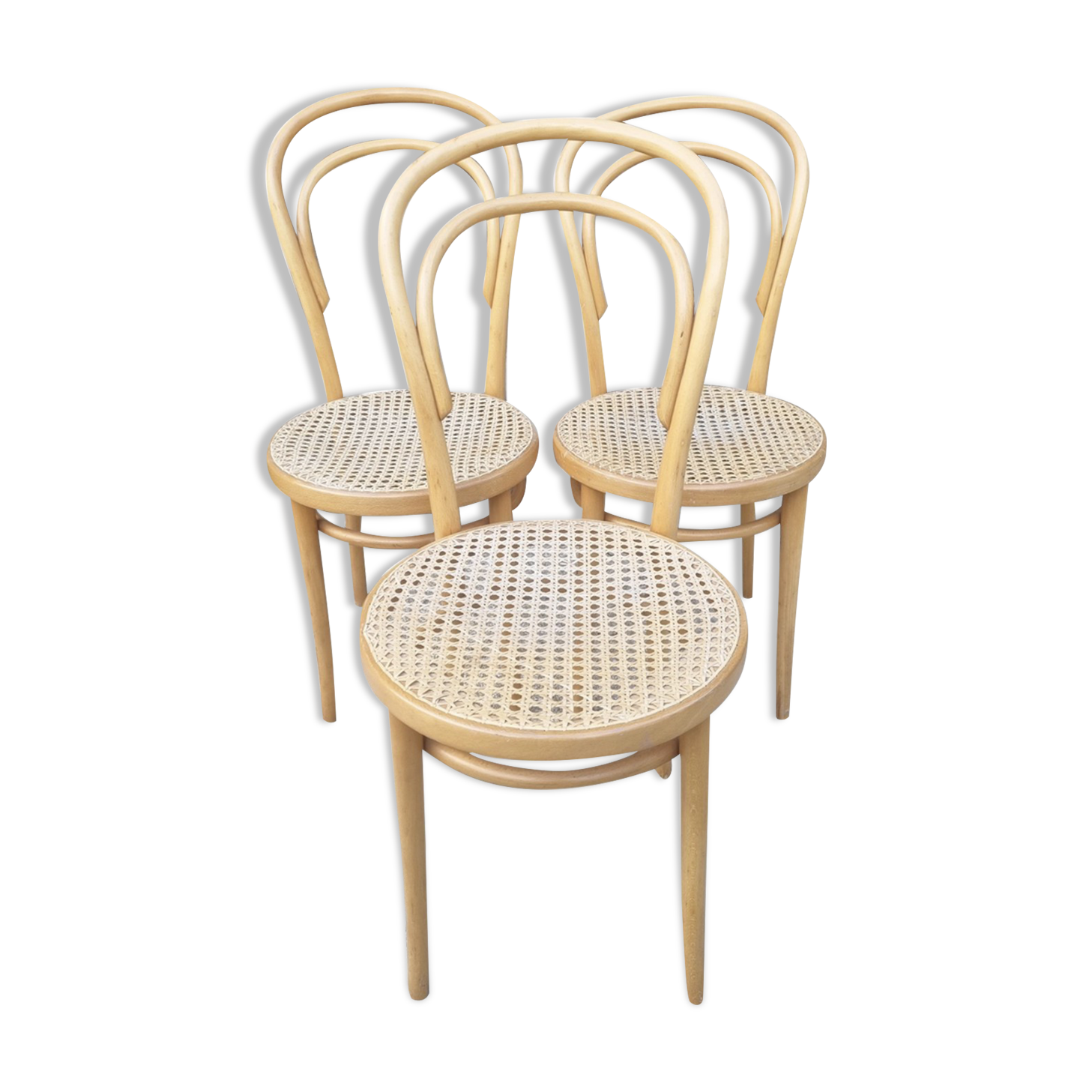 3 chairs published by ZPM Radomsko, model created by Thonet cannées N°14