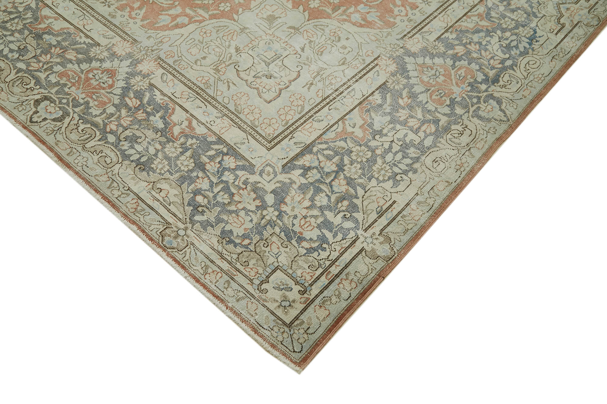 Handmade oriental contemporary 1980s 293 cm x 416 cm beige wool carpet