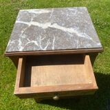 19th century white marble bedside table