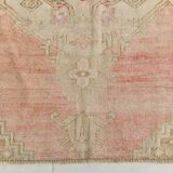 3x6 Turkish Pale Red & Brown Oriental Vintage Rug, 95x196Cm