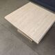 Table basse vintage en travertin et laiton par Fedam, années 1970