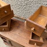 Buffet solid oak storage cabinet 1 door 6 drawers