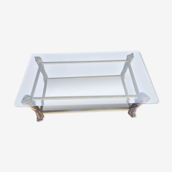 Coffee table with two trays glass and mirror