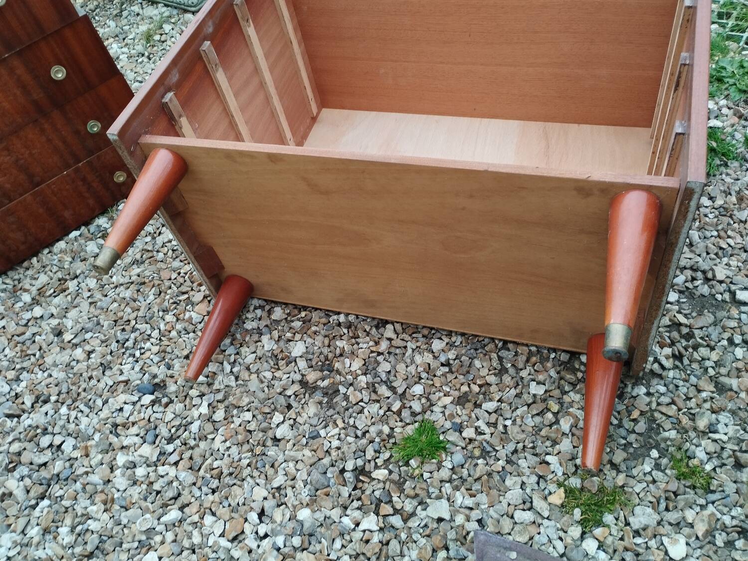 Old vintage chest of drawers with compass foot
