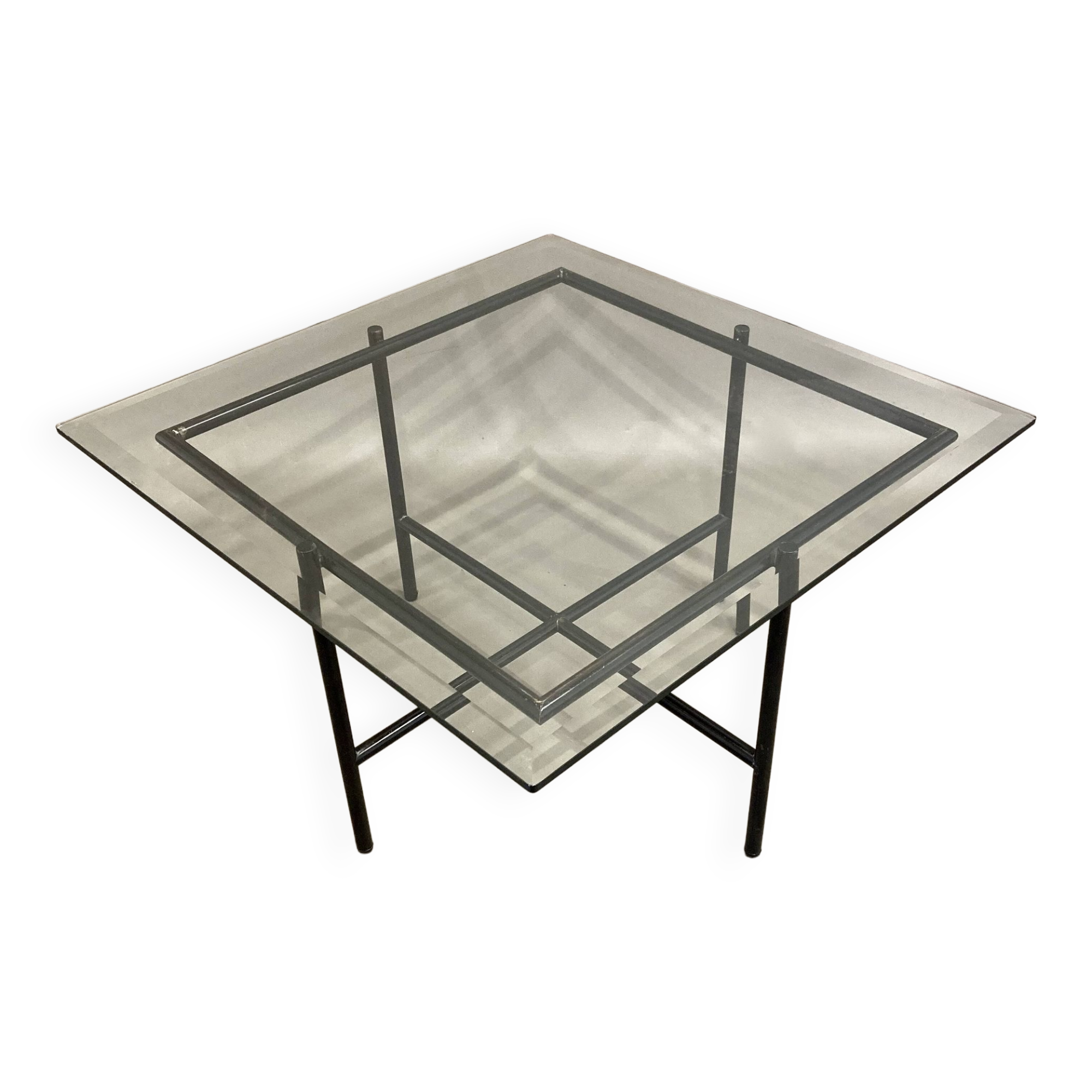 Glass and metal coffee table 1950