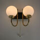 Mid-century Brass and Opaline Sconce, set of 2