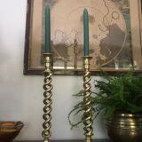 Pair of bronze candle holders 35cm