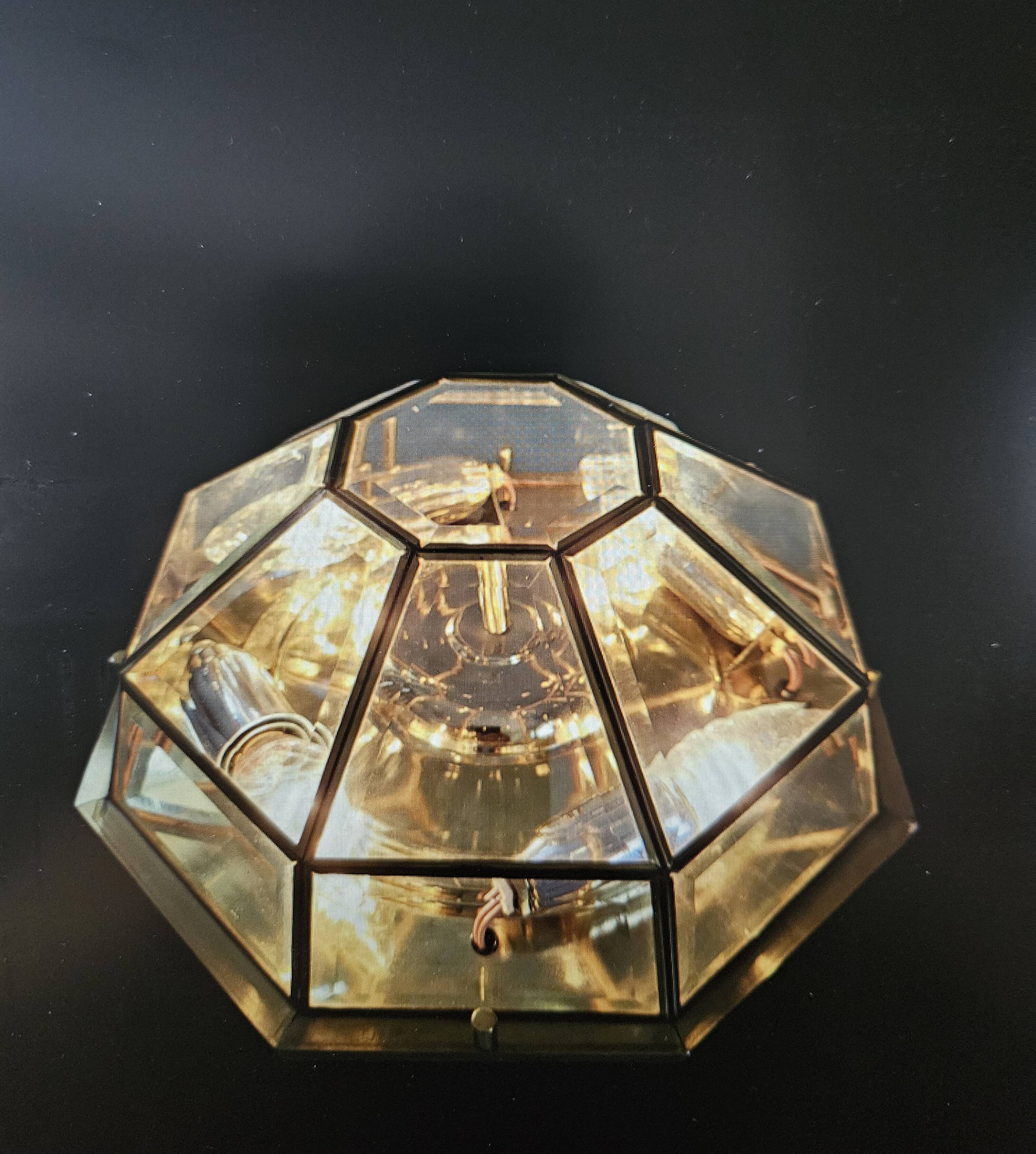 Lampe à suspension Achthoekige Deknudt Hollywood Regency Stijl 1980