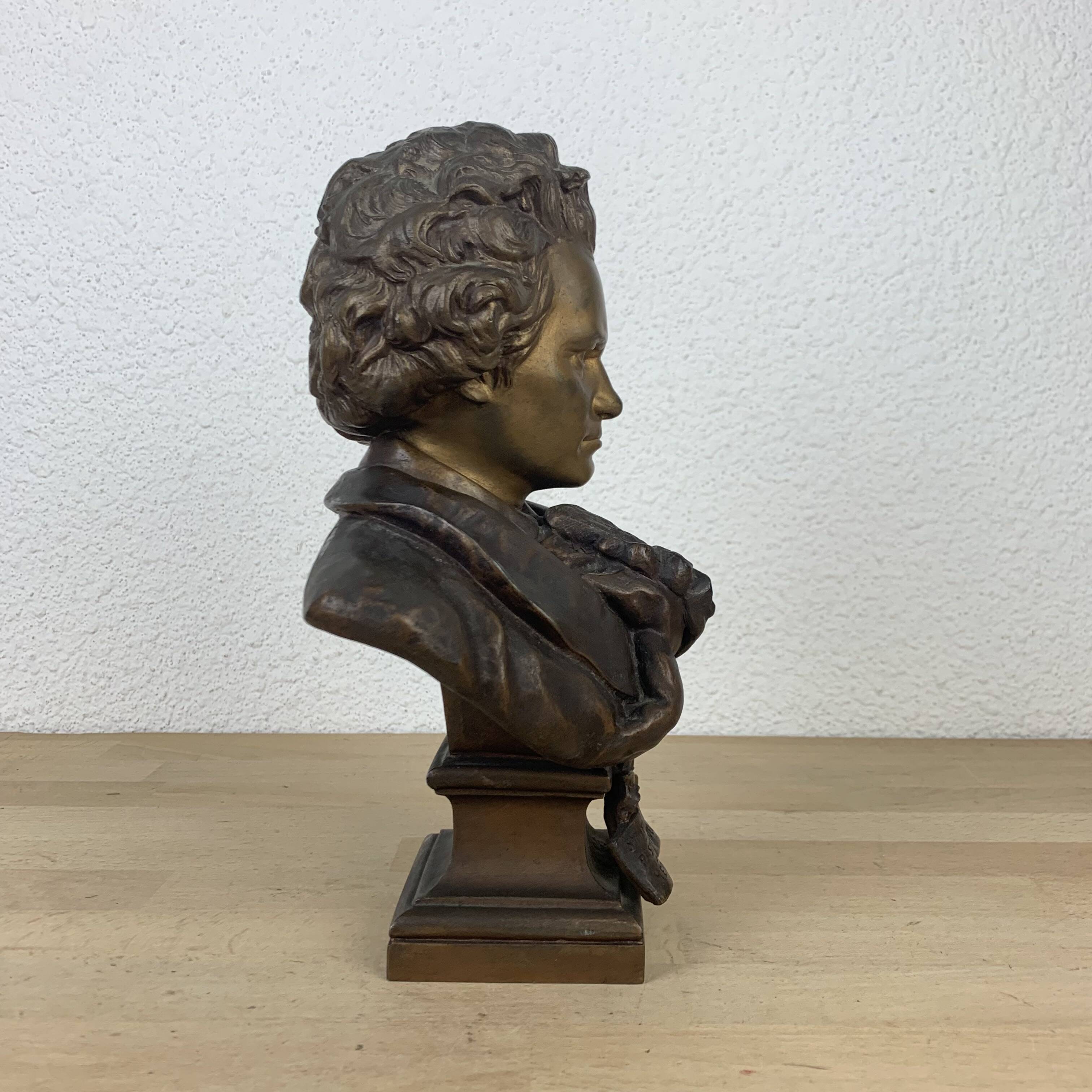 Buste Beethoven régule d'après Gaston Leroux