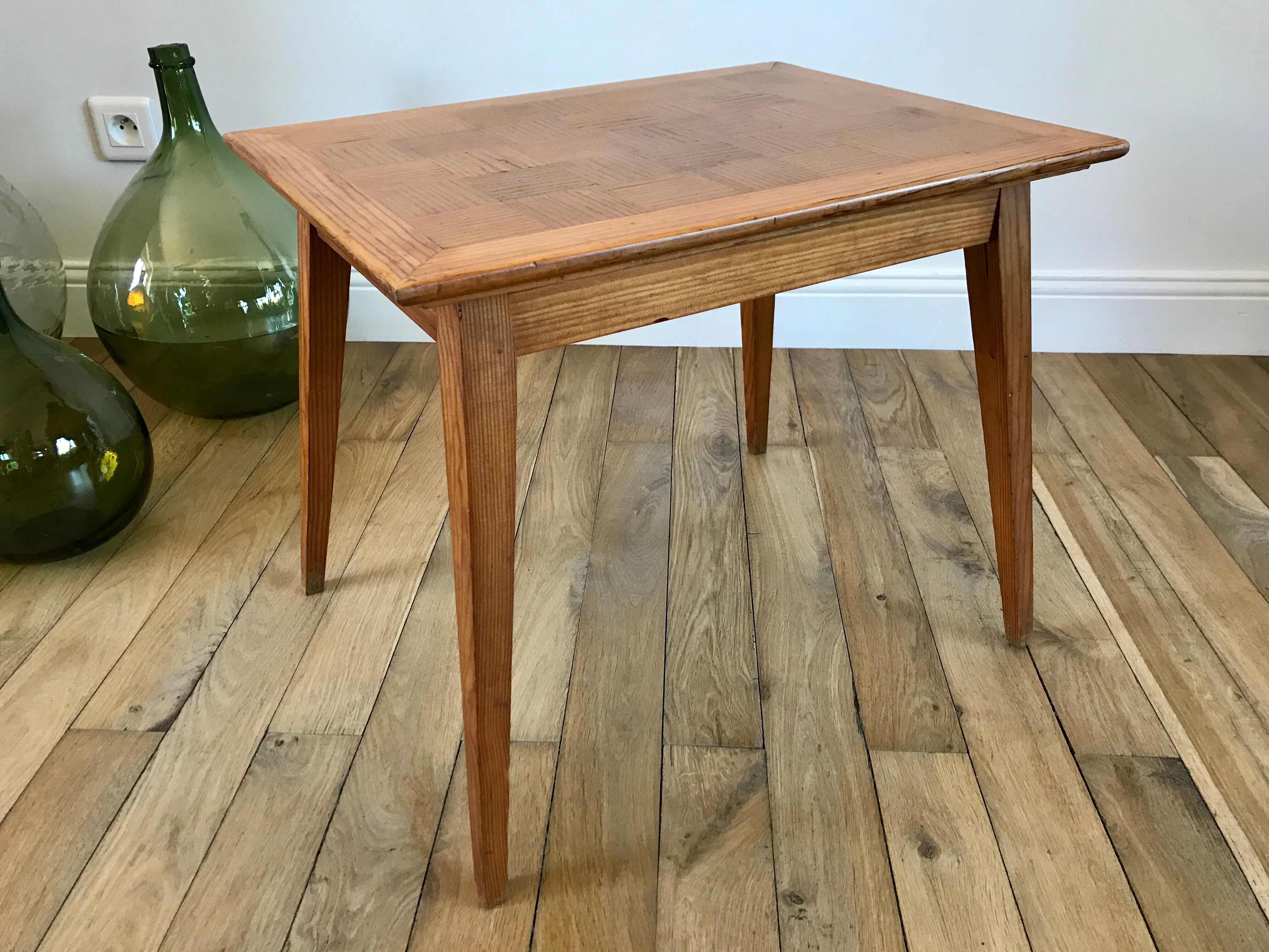 Table basse scandinave en bois années 50-60