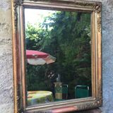 Golden mirror with gold leaf 79 x 53 cm