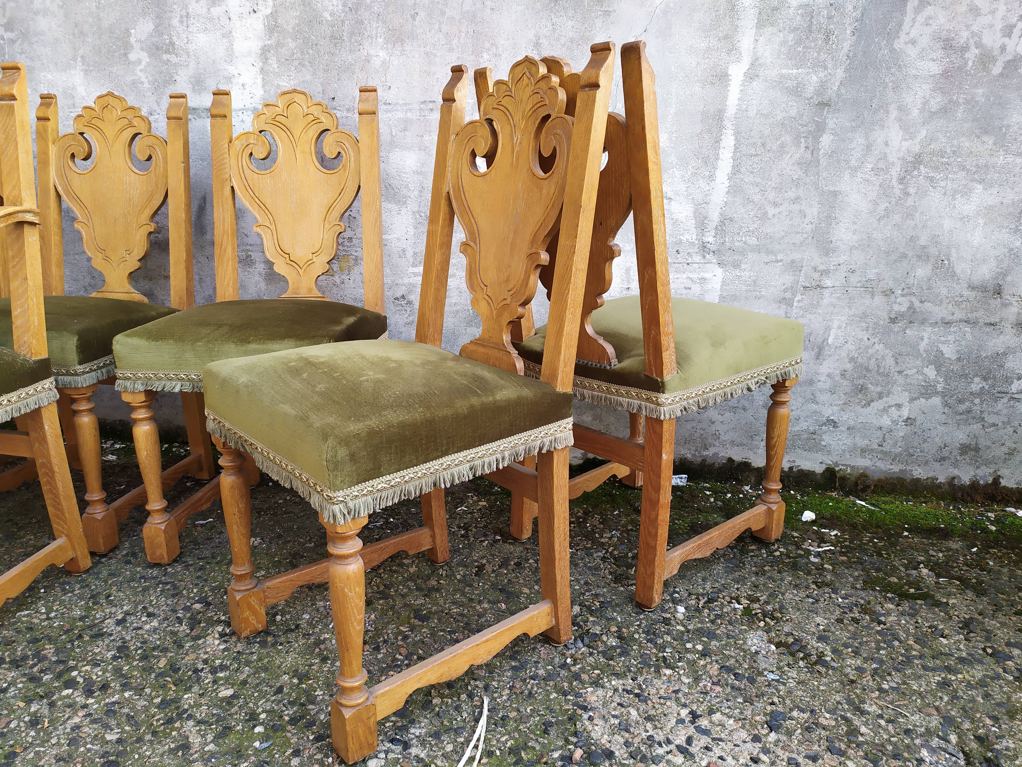 8 ceruse oak style chairs