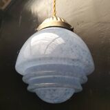 Speckled blue opaline pendant light