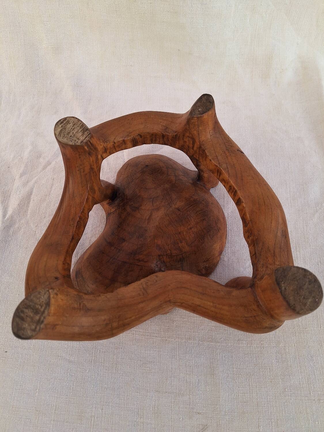 Carved wooden empty pocket.