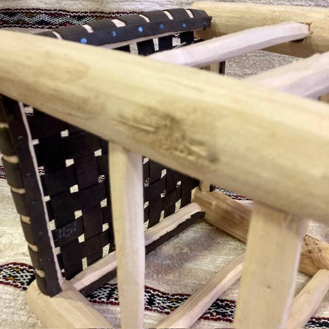 Tabouret Assise Tressée Cuir