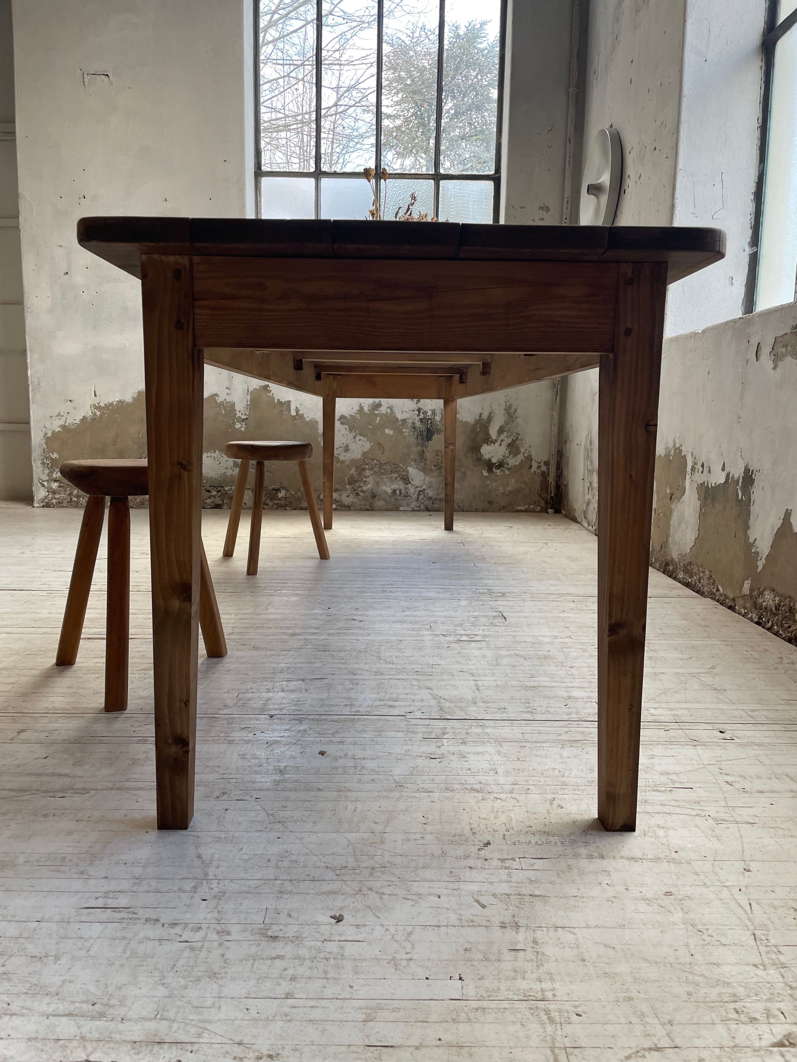 XL farmhouse table in beech and pine 3m
