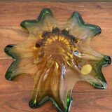 Coupe fleur, feuille en verre de murano